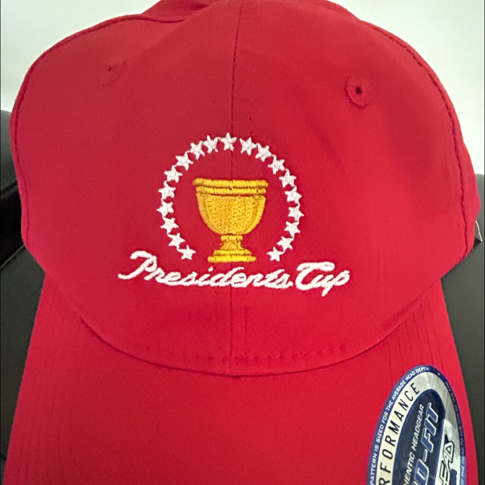Brand new red Presidents Cup hat with tags PGA tour